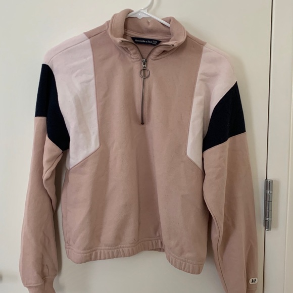 Abercrombie & Fitch Half Zip Colorblock Sweatshirt - Picture 3 of 3